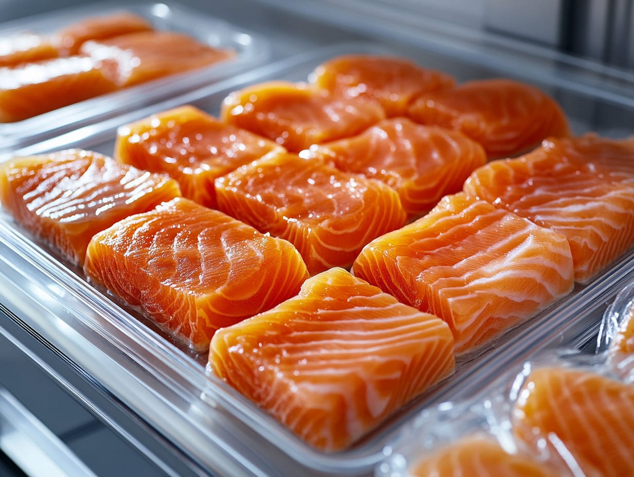 Proper storage of smoked salmon in a fridge and freezer