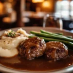 Banquet Salisbury steak with gravy.