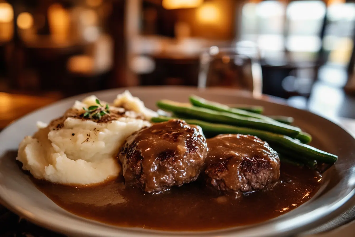 Banquet Salisbury steak with gravy.