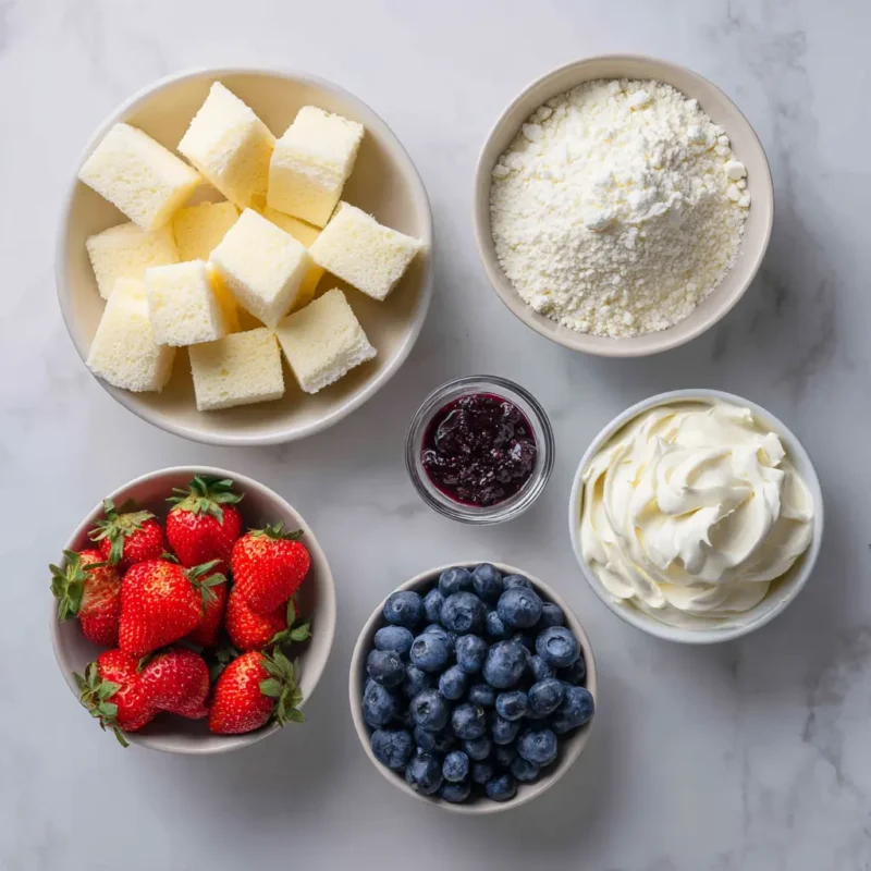 Ingredients for 4th of July Trifle