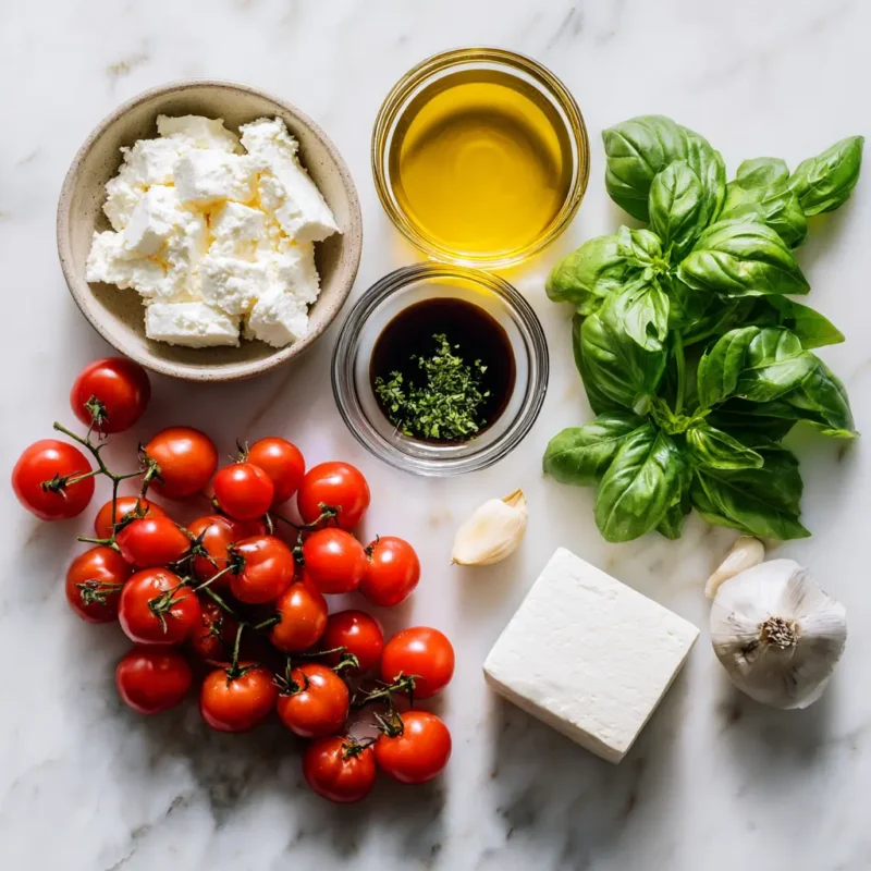 Ingredients for creamy bruschetta dip