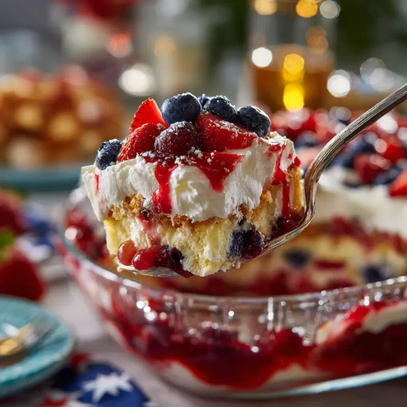 Serving the 4th of July Trifle