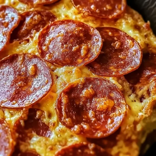 Close-up of beef pepperoni cheese crisps with melted cheddar