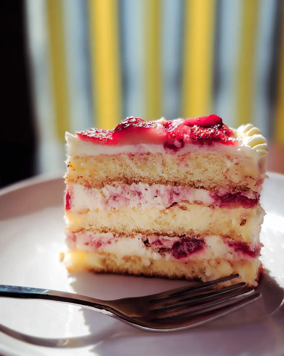 Pudding Strawberry Banana Cake