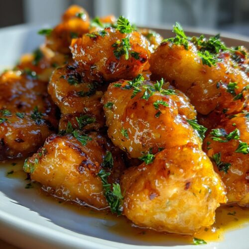Close-up of juicy chicken pieces coated in a rich garlic butter sauce and topped with fresh parsley for a Garlic Butter Chicken Dinner.