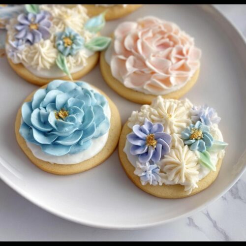 Buttercream Flower Baby Shower Cookies - Tasty