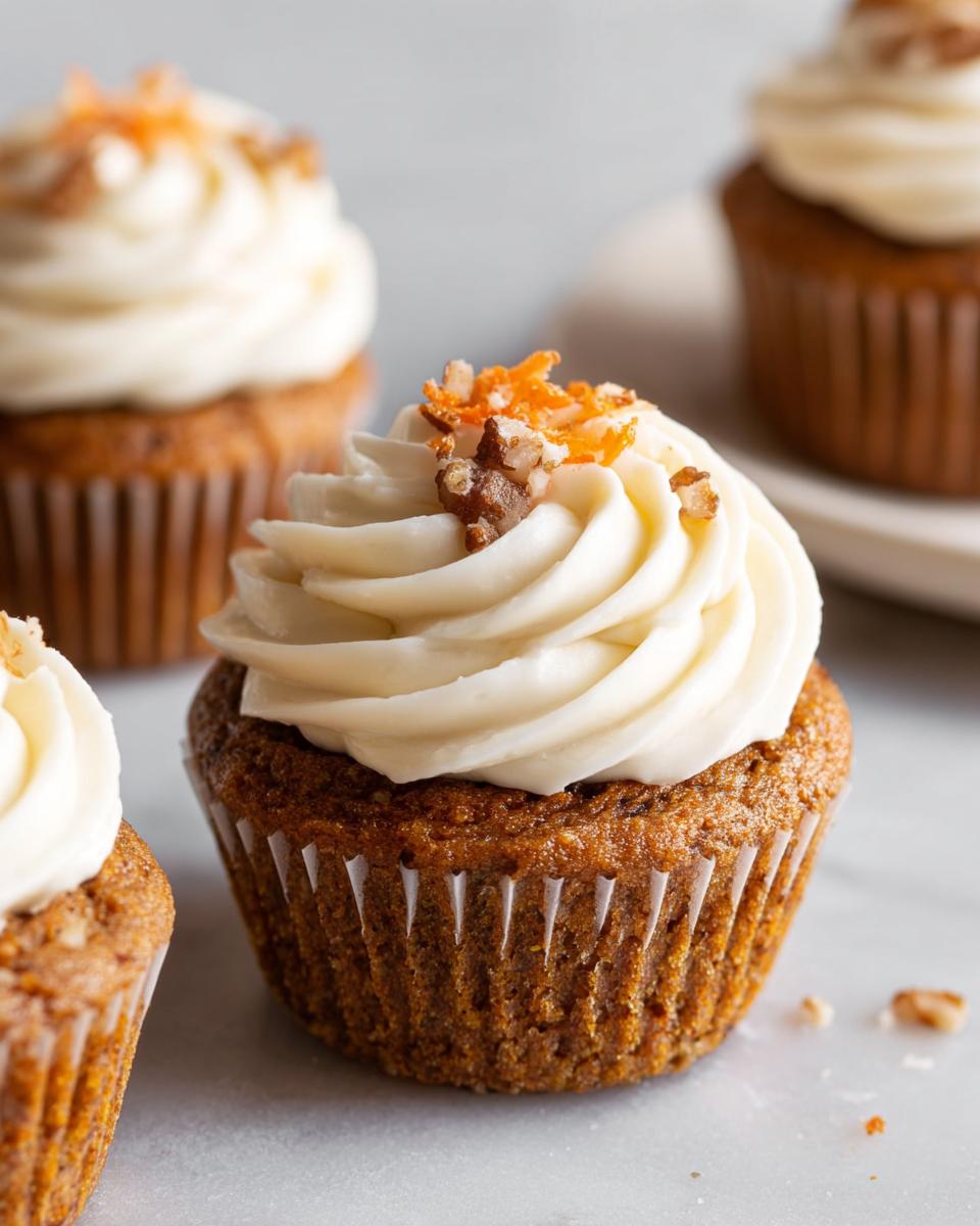 Carrot Cake Cupcakes with Cream Cheese Frosting - Featured