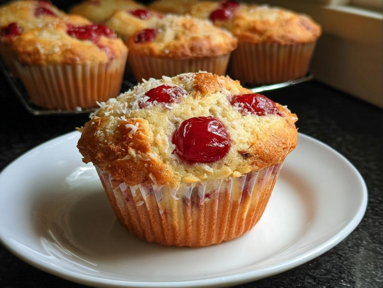 Cherry Coconut Muffins - Featured