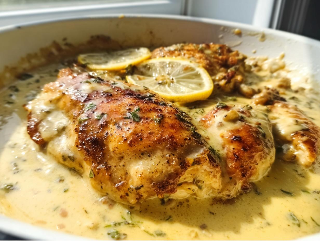 Creamy Lemon Butter Chicken (Low Carb) - Featured