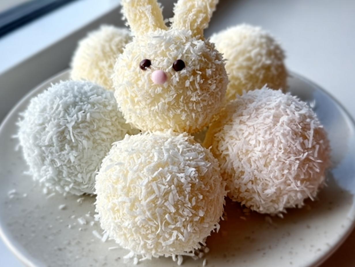 Easter Bunny Coconut Tail Truffles - Featured