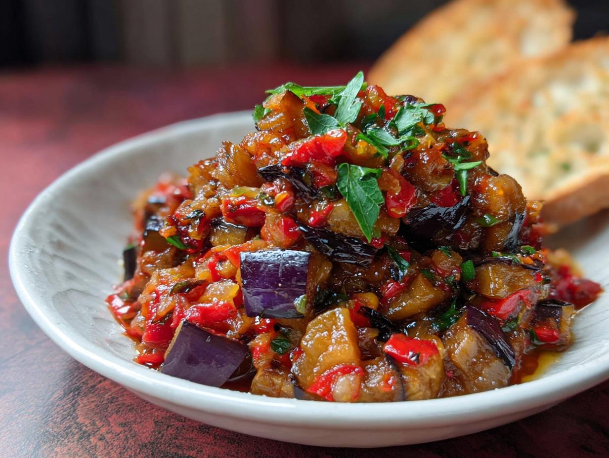 Eggplant Caponata Italian Style - Featured