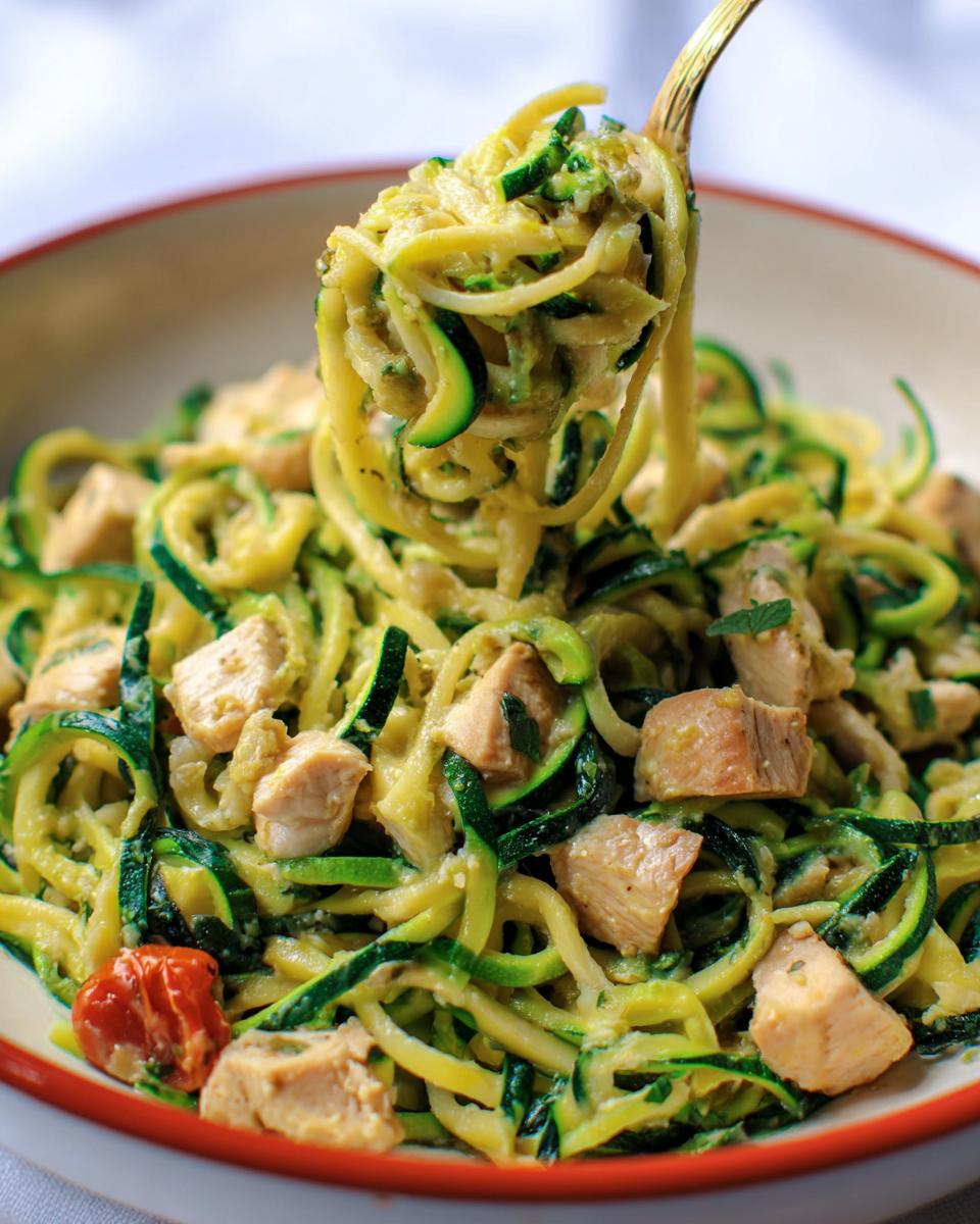 Healthy Garlic Parmesan Chicken Pasta with Zucchini Noodles - Other 1