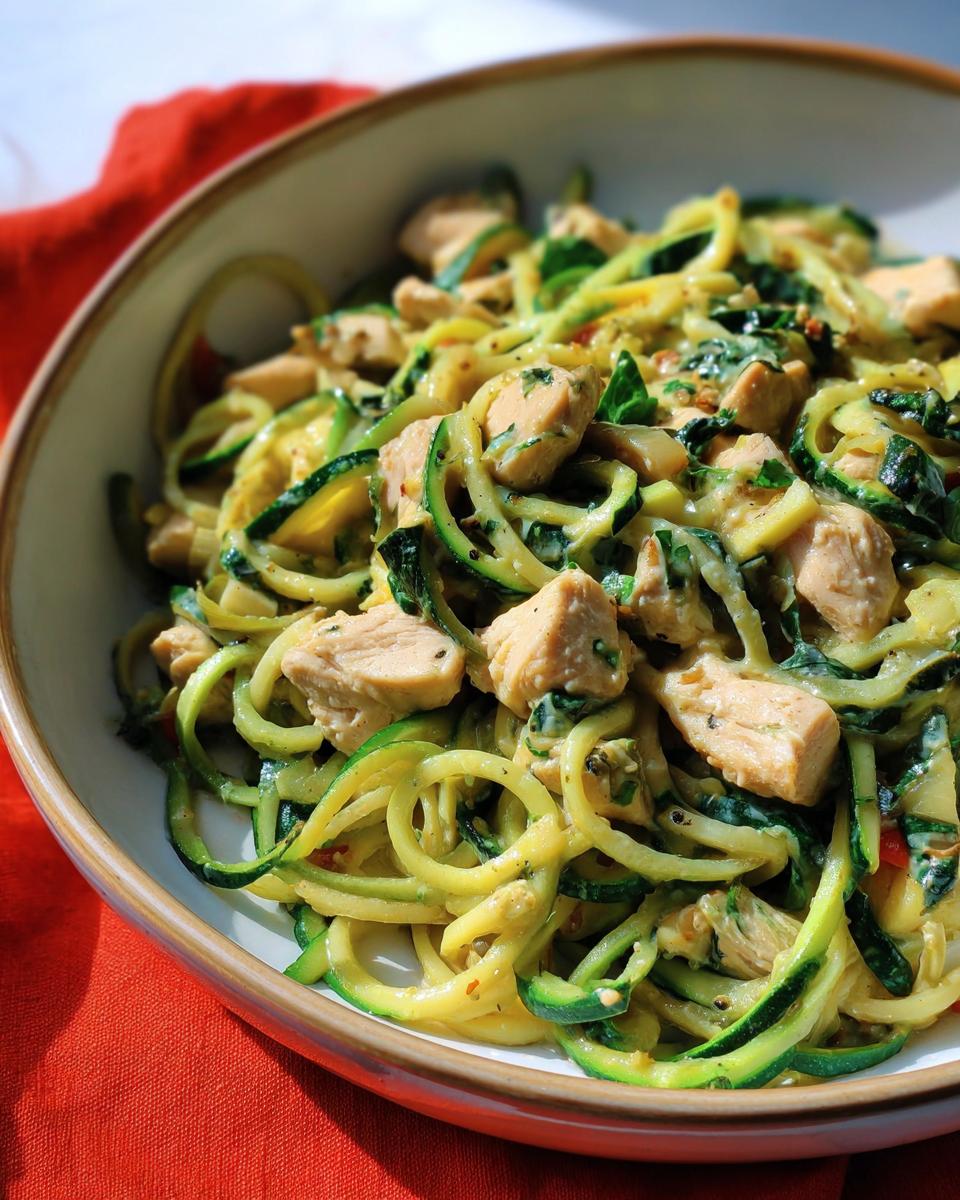 Healthy Garlic Parmesan Chicken Pasta with Zucchini Noodles - Other 2