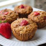 Healthy Strawberry Oat Muffins - Featured