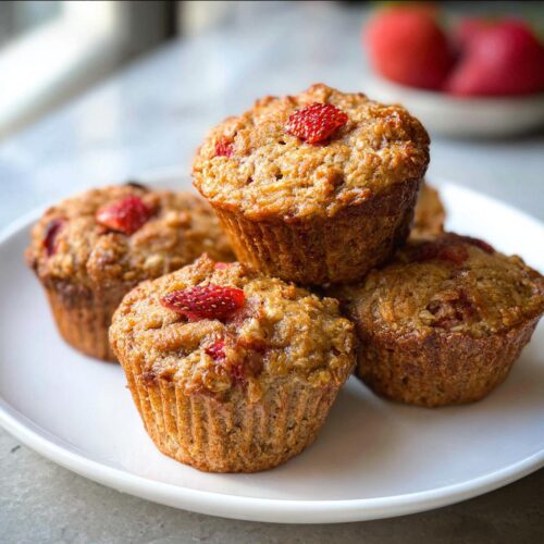 Healthy Strawberry Oat Muffins - Tasty
