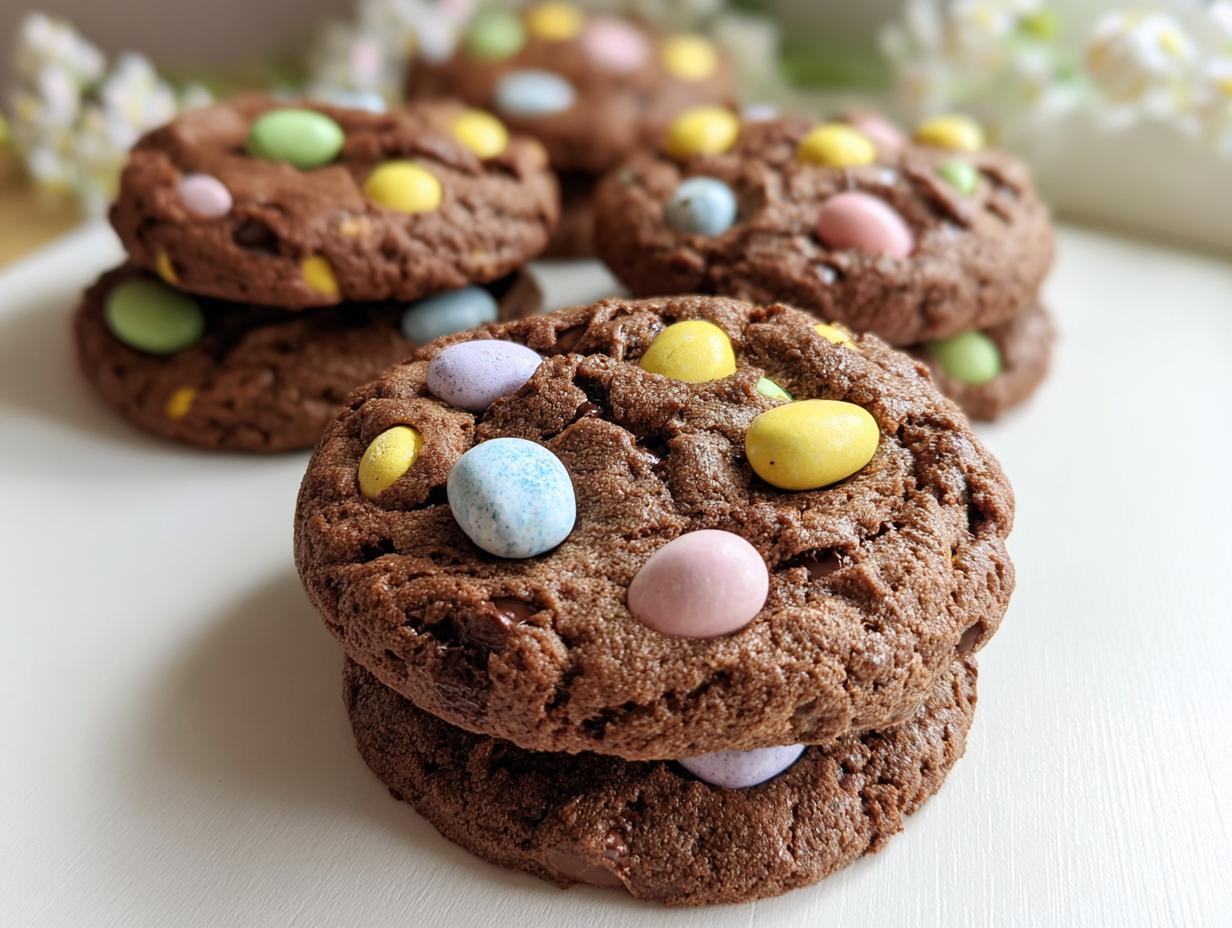 Mini Egg Chocolate Easter Cookies - Featured