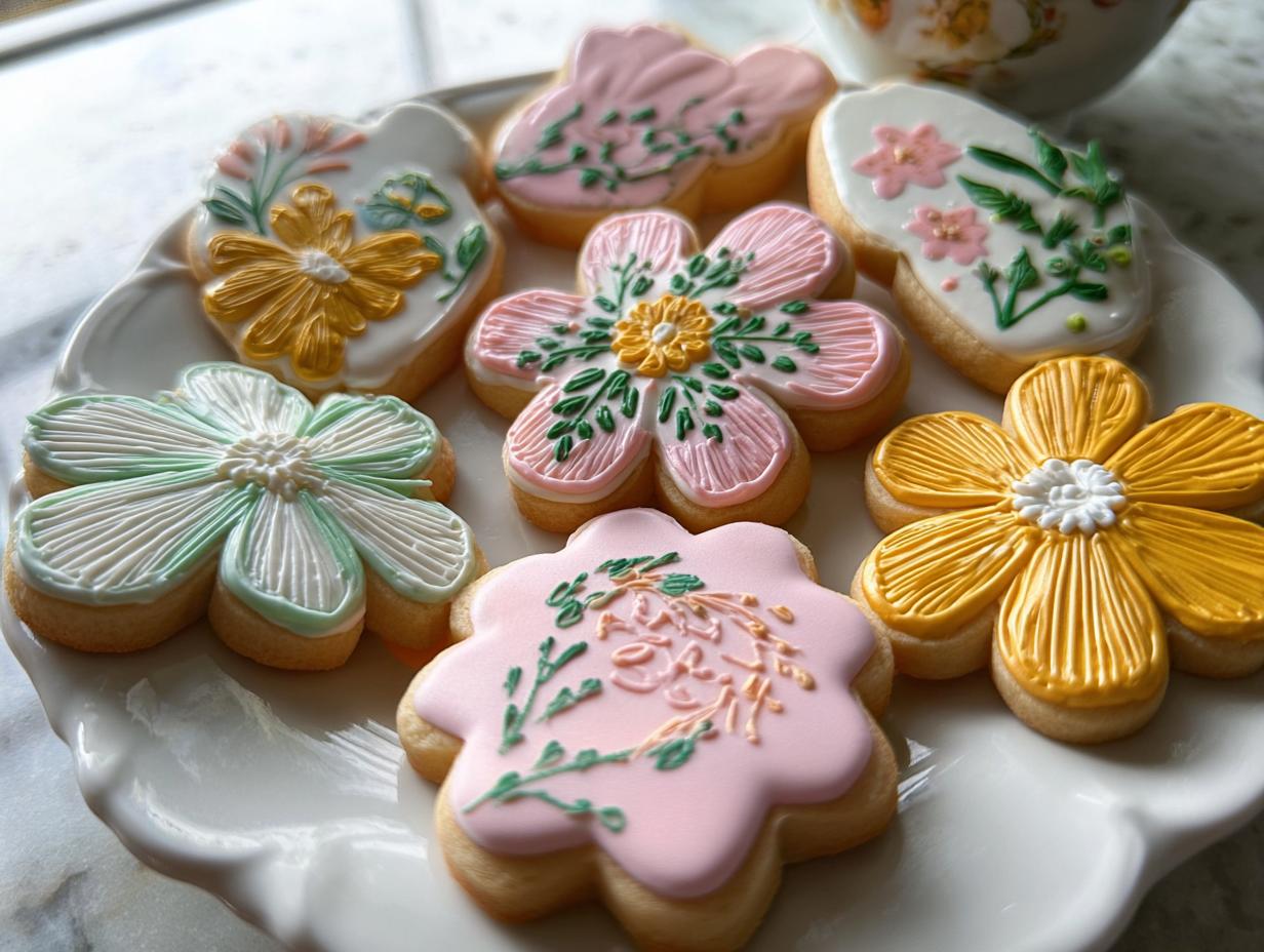 Spring Baby Shower Flower Cookies - Featured