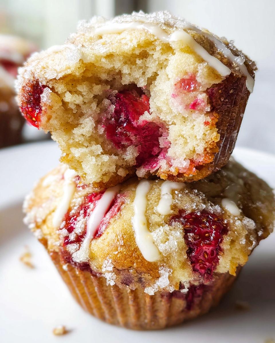 Strawberry White Chocolate Muffins - Featured