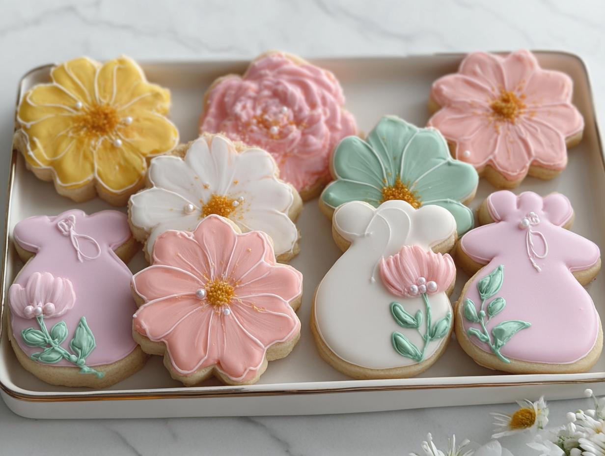 Pastel Flower Baby Shower Cookies - Featured