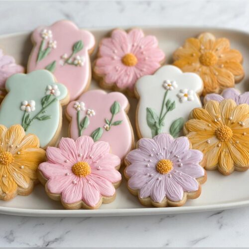 Pastel Flower Baby Shower Cookies - Tasty